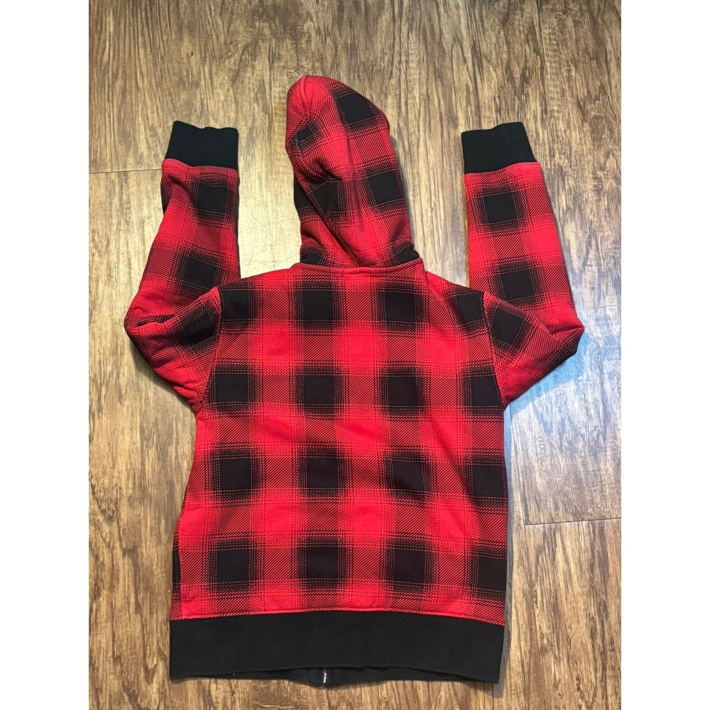 Polo Ralph Lauren Boys Red‎ Black Plaid sz 8 Fleece Lined Jacket Full Zip Preppy - Picture 2 of 6